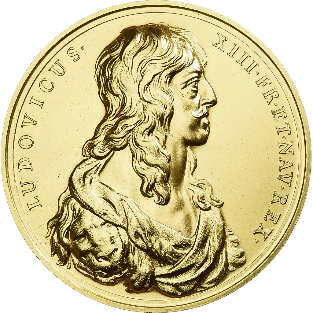 França, medalha, Luís XIII, Vœu de Louis XIII, Bronze Dourado, T. Bernard