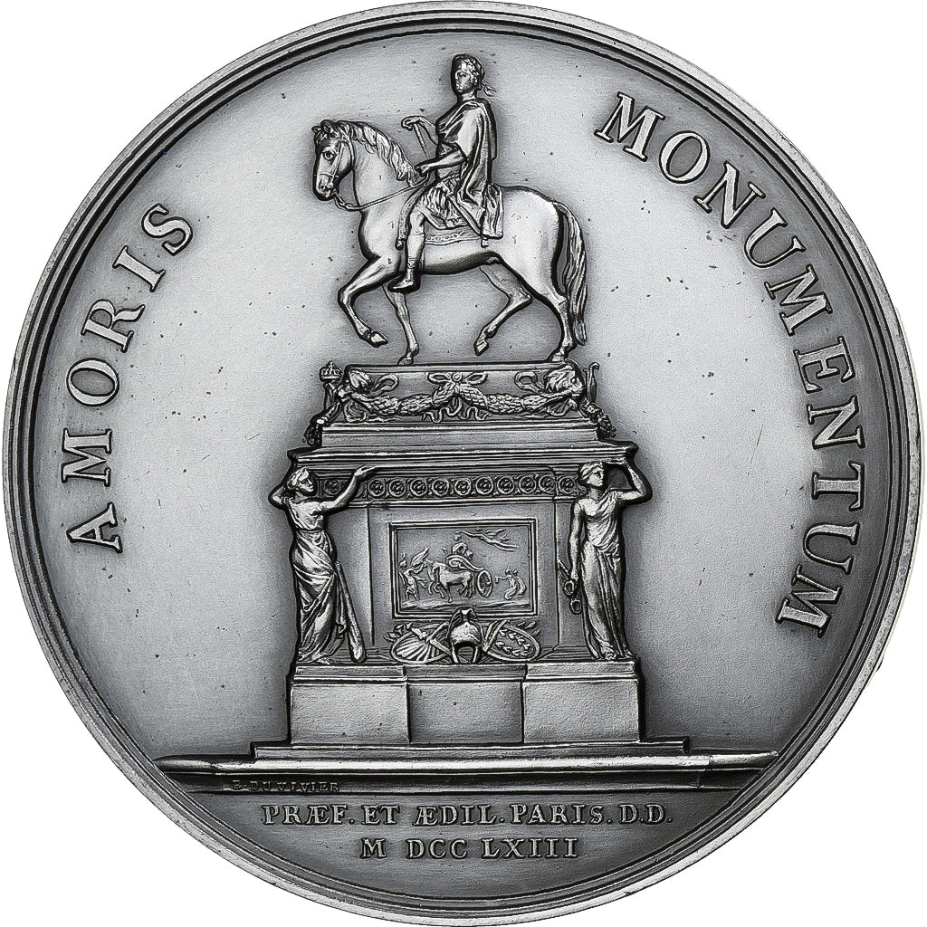 França, medalha, Luís XV, Statue équestre, place Louis XV, 1976, Bronze