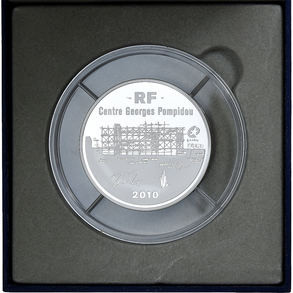 France, 50 Euro, Centre Pompidou, BE, 2010, MDP, Argent, FDC, KM:1685