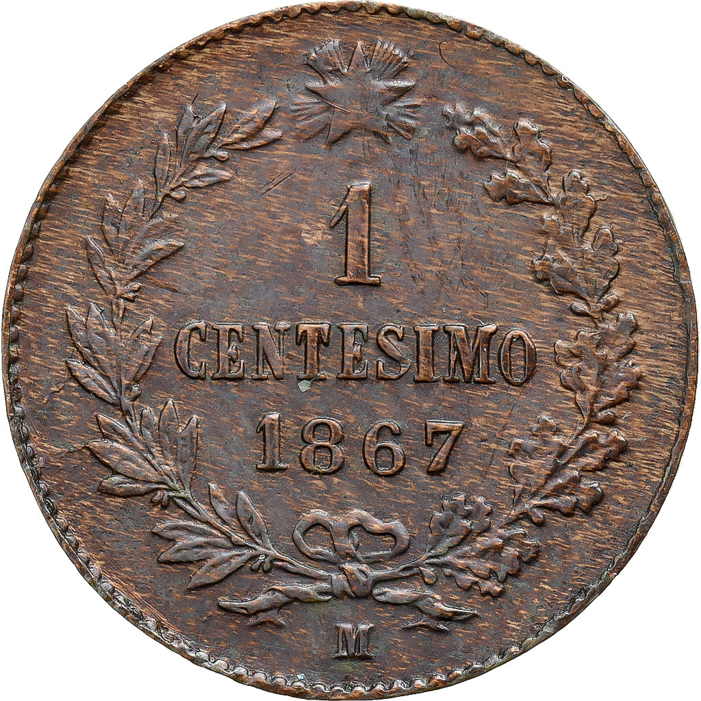 Italien, Vittorio Emanuele II, 1 Centesimo, 1867, Milan, Bronze, VZ, KM:1.1