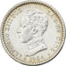 Espanha, Alfonso XIII, 50 Centimos, 1910, Madrid, Prata, MS(63), KM:723