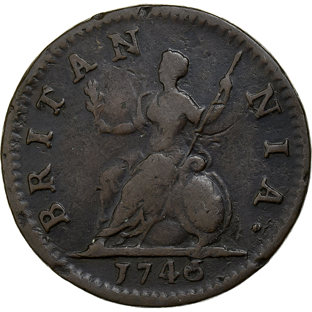 United Kingdom, George II, 1 Farthing, 1746, London, Copper, VF(20-25), KM:581.2