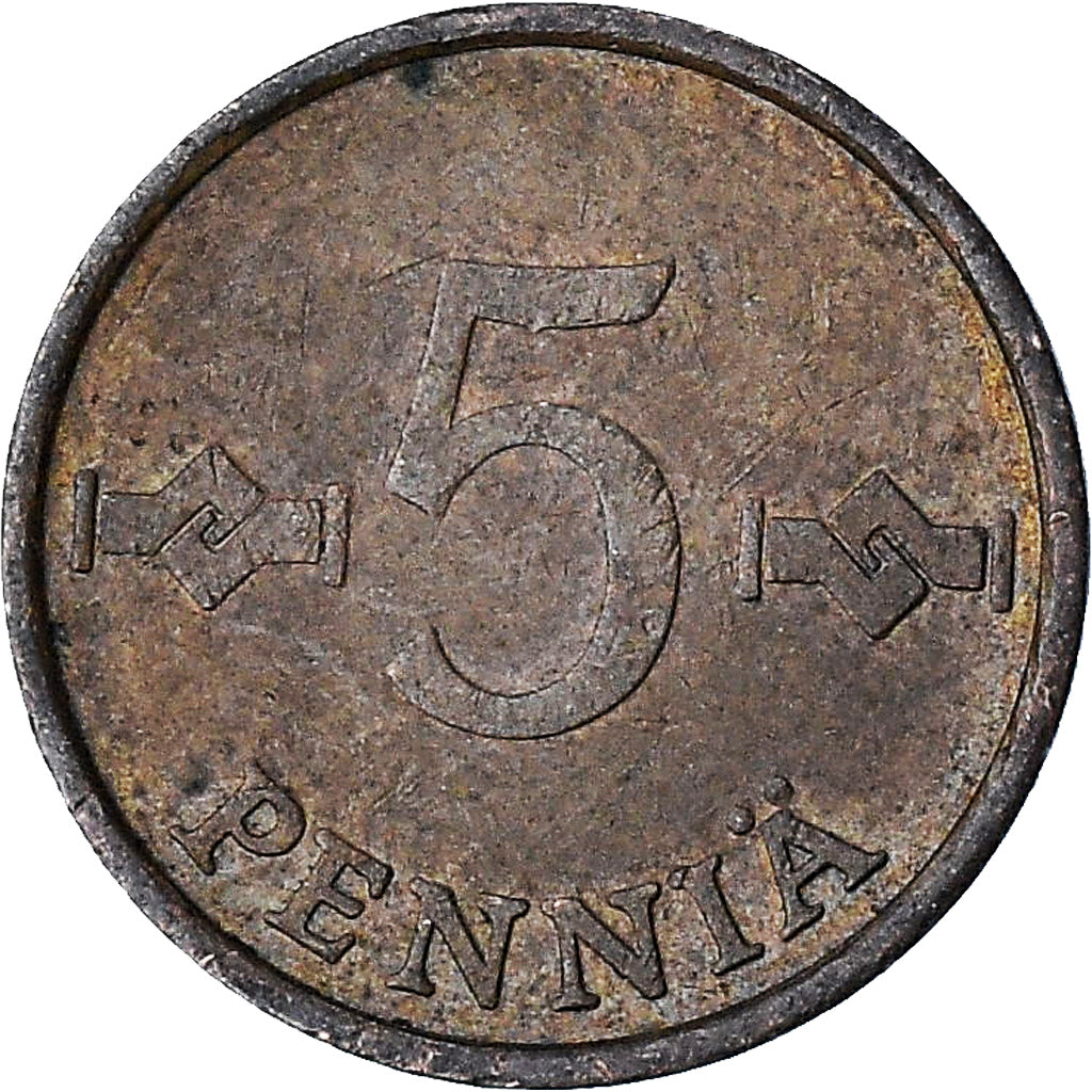 Finland, 5 Pennia, 1976