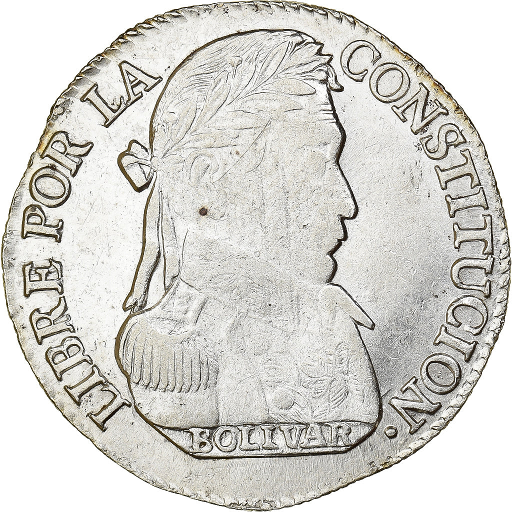 Bolivia, 4 Soles, 1830, Potosi, Srebro, EF(40-45), KM:96a.2