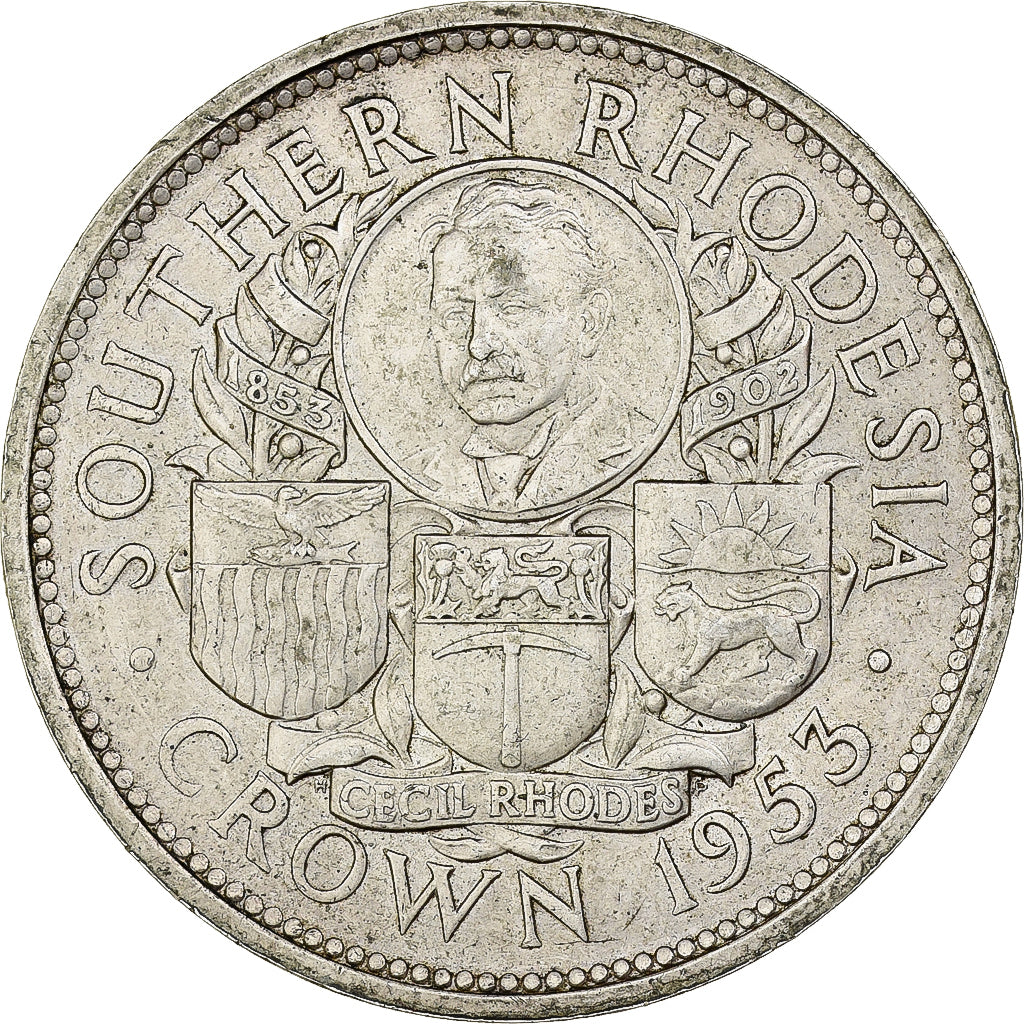 Rhodésie du Sud, Élisabeth II, 1 Crown, 1953, Londres, Argent, TTB, KM:27