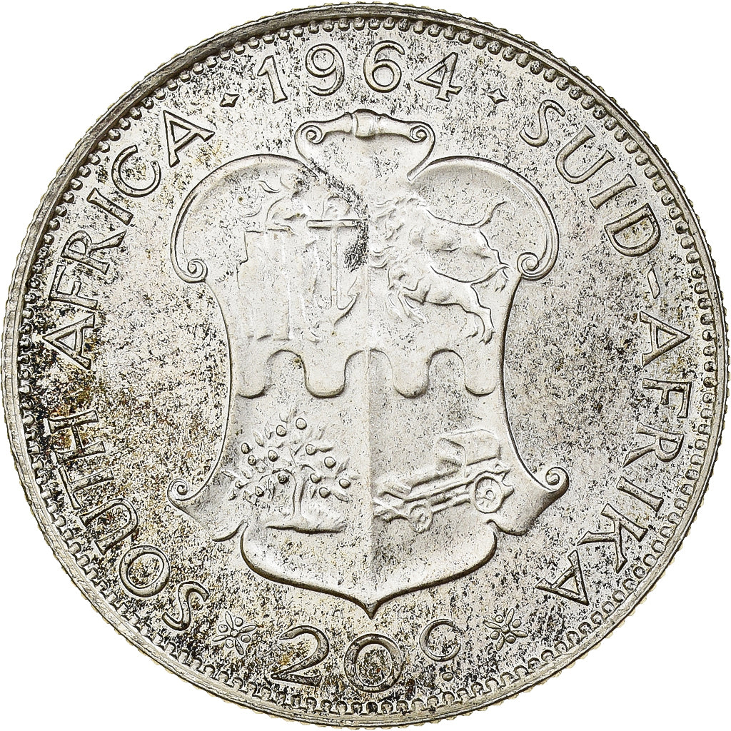 Południowa Afryka, 20 Cents, 1964, Pretoria, Srebro, MS(63), KM:61