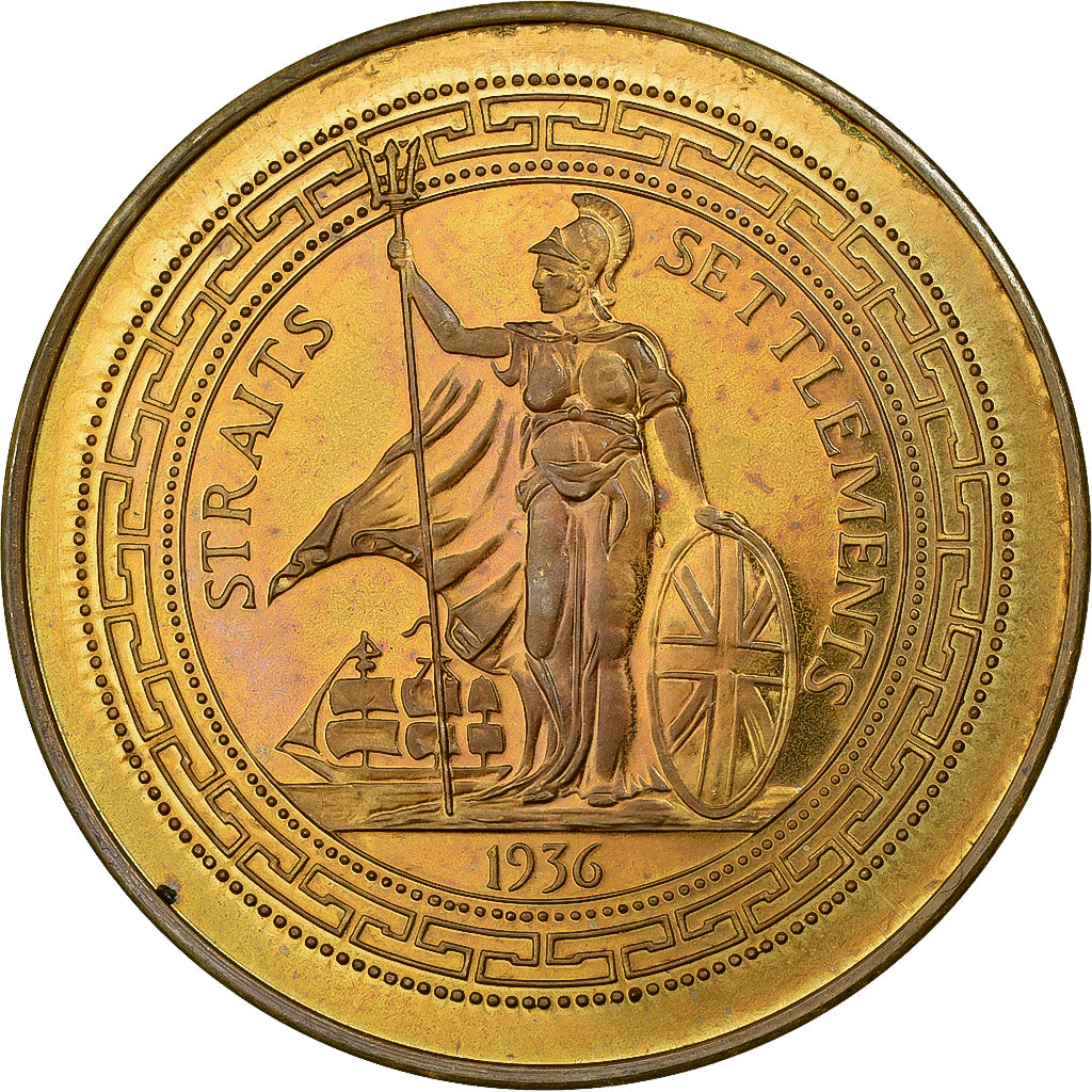 Établissements des détroits, Edward VIII, 1 Crown Fantasy, 1936, Cuivre, SUP