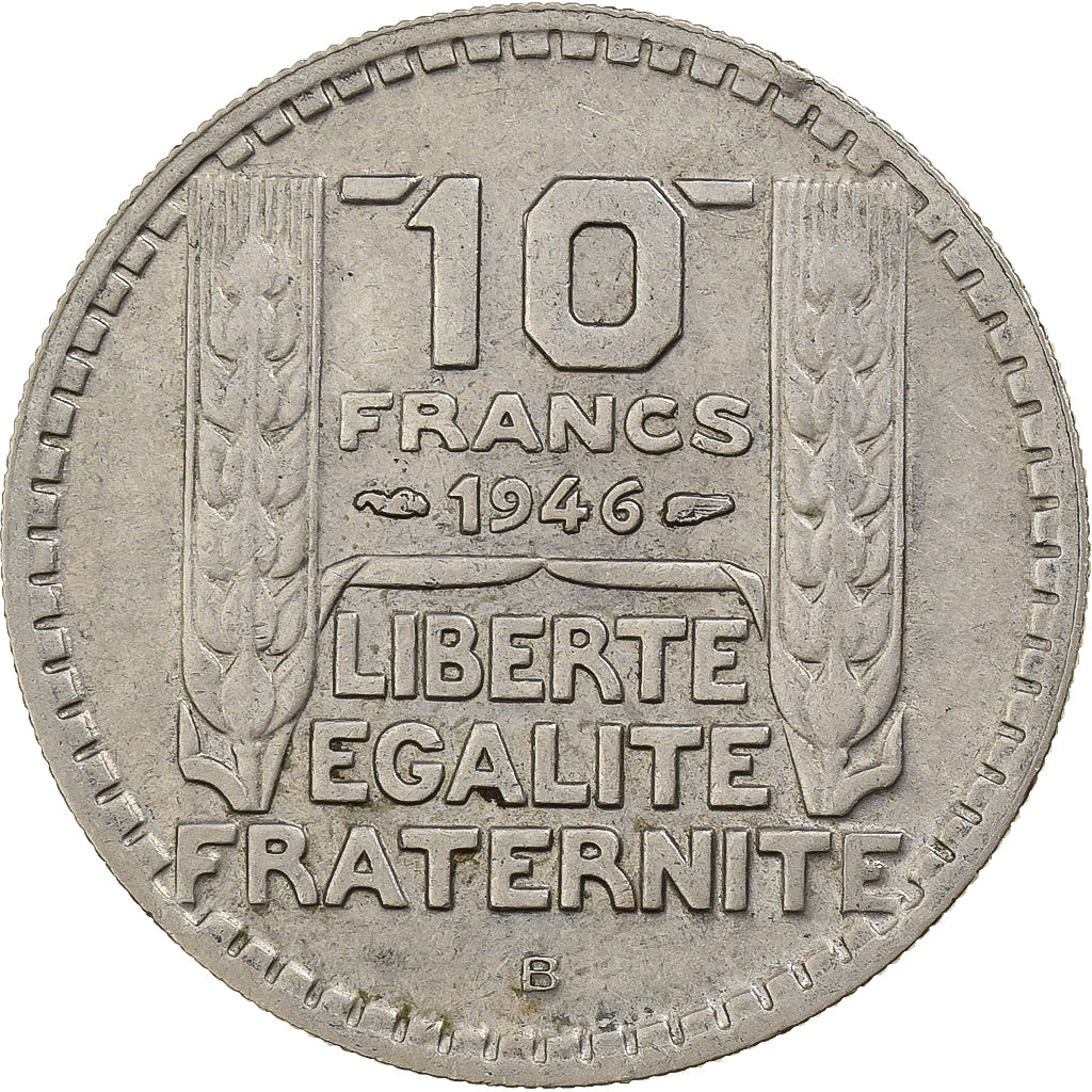 Frankrijk, 10 Francs, Turin, 1946, Beaumont-Le-Roger, Cupro-nikkel, ZF