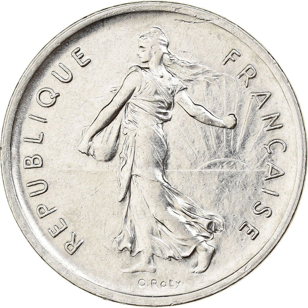 Francia, 5 Francs, Semeuse, 1970, Paris, Fautée, Rame-nichel, BB+, Gadoury:771