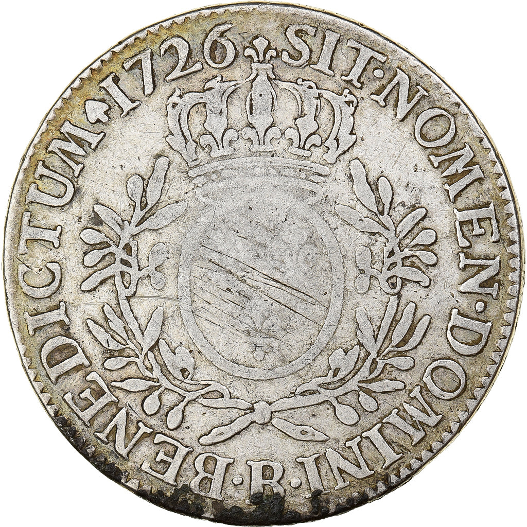 Frankreich, Louis XV, Ecu aux branches d'olivier, 1726, Rouen, Silber, S