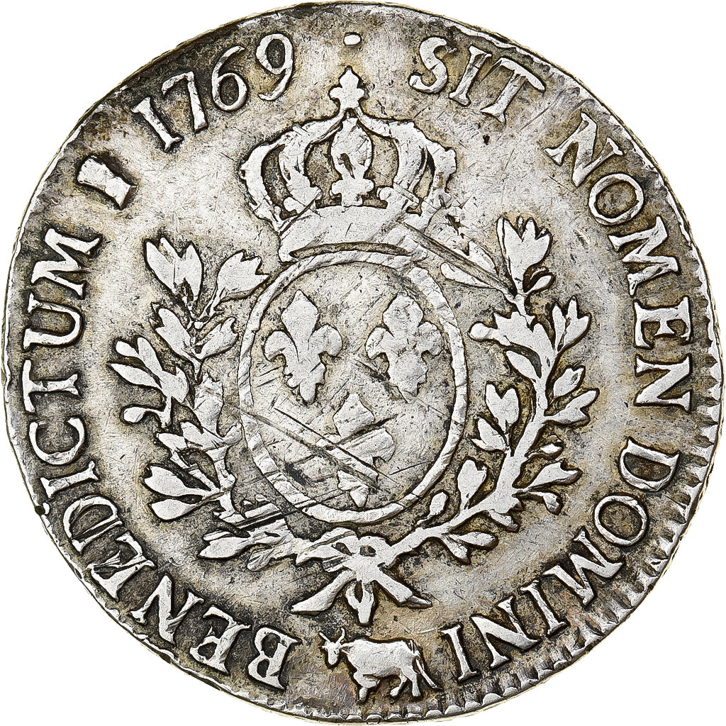 Francja, Louis XV, Écu de Béarn au bandeau, 1769, Pau, Srebro, VF(20-25)