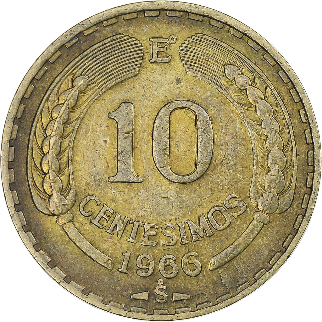 Chile, 10 Centesimos, 1966