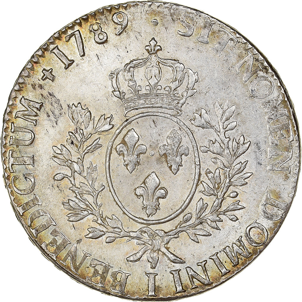 Francia, Louis XVI, Ecu aux branches d'olivier, 1789, Limoges, Plata, MBC+