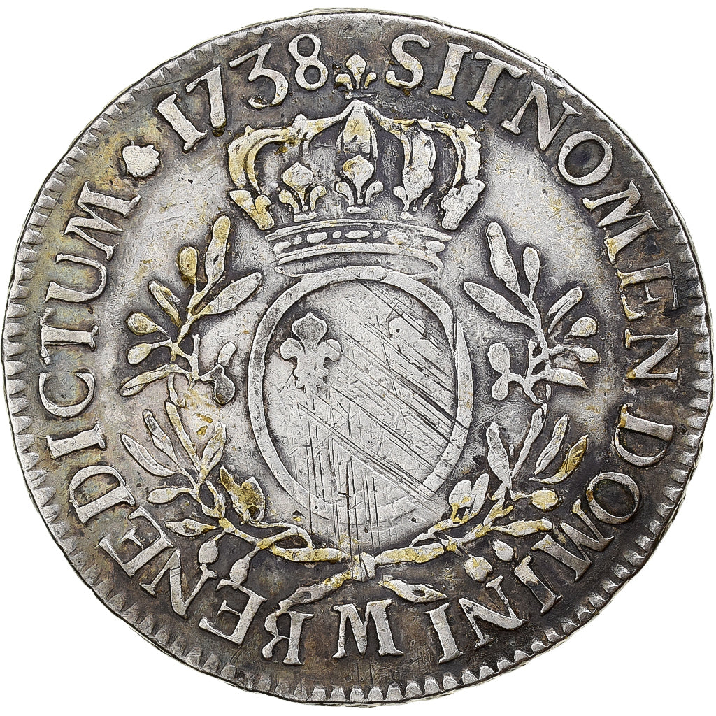 Francja, Louis XV, Ecu aux branches d'olivier, 1738, Toulouse, Srebro