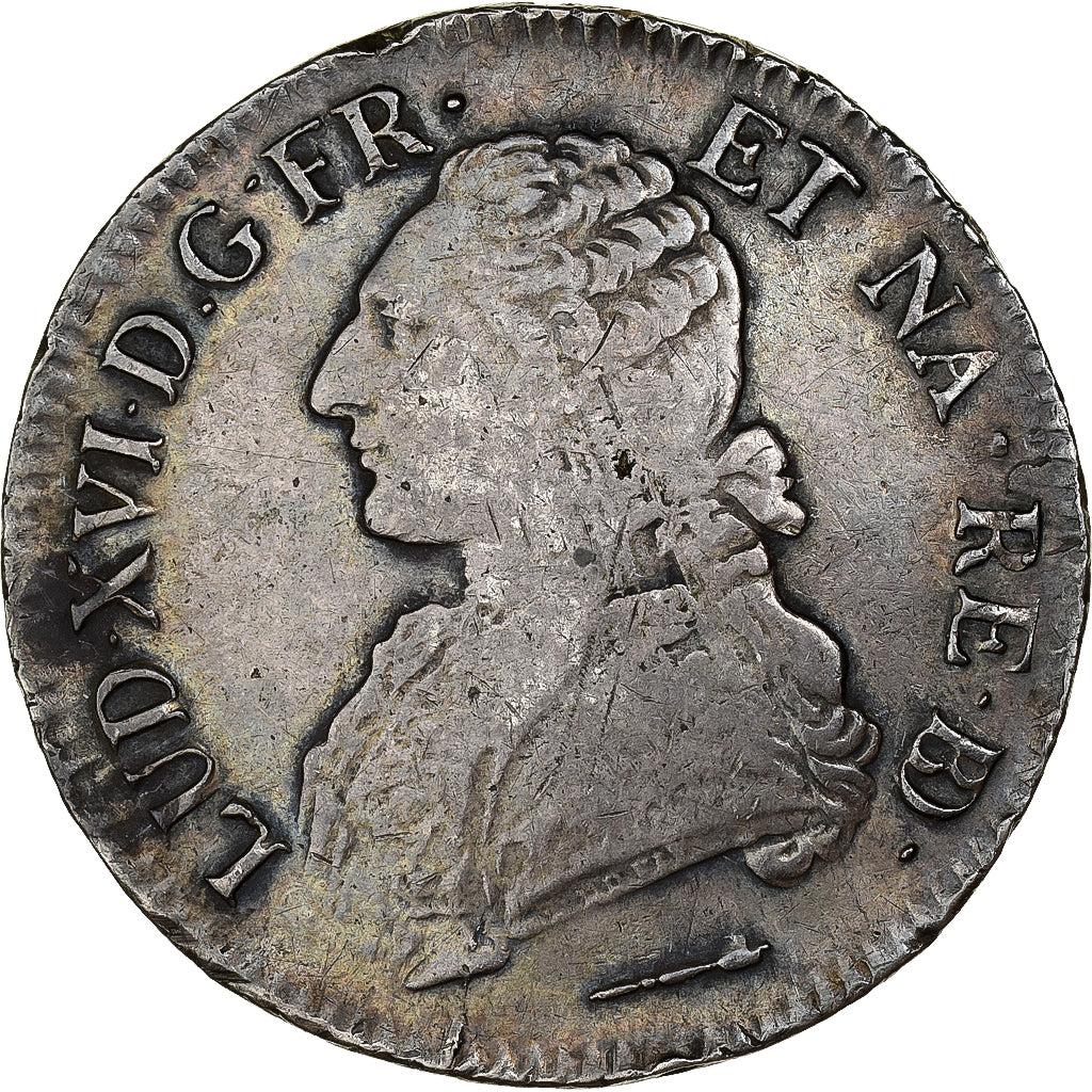 Francja, Louis XVI, Écu de Béarn aux branches d'olivier, 1785, Pau, Srebro