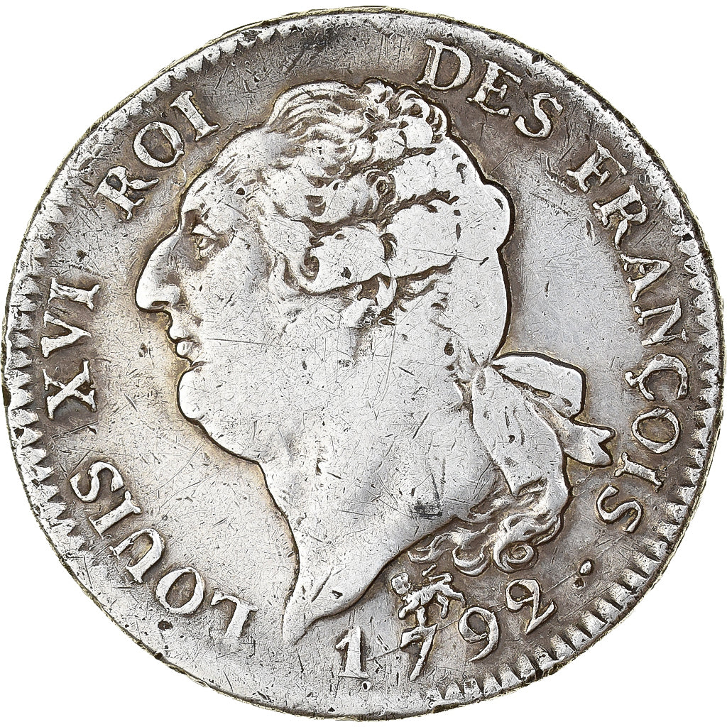 Frankreich, Louis XVI, Écu de 6 livres françois, 1792, Paris, Silber, SS