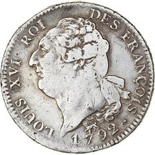 Francia, Louis XVI, Écu de 6 livres françois, 1792, Paris, Plata, MBC