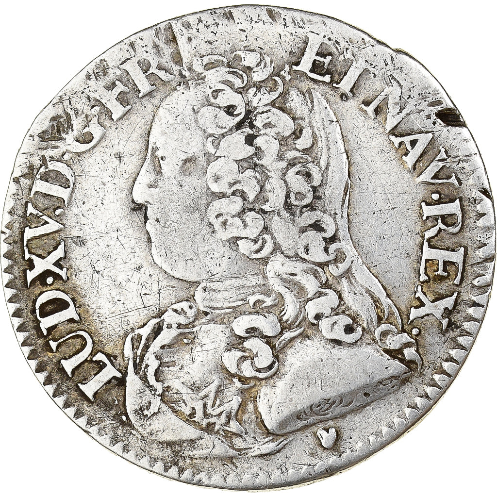 France, Louis XV, 1/5 Écu aux branches d'olivier, 1727, Poitiers, Argent, TB+