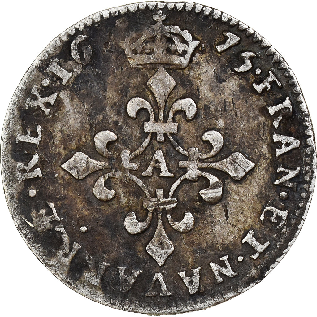 Francia, Louis XIV, 4 Sols des Traitants, 1675, Paris, Plata, BC+, Gadoury:103