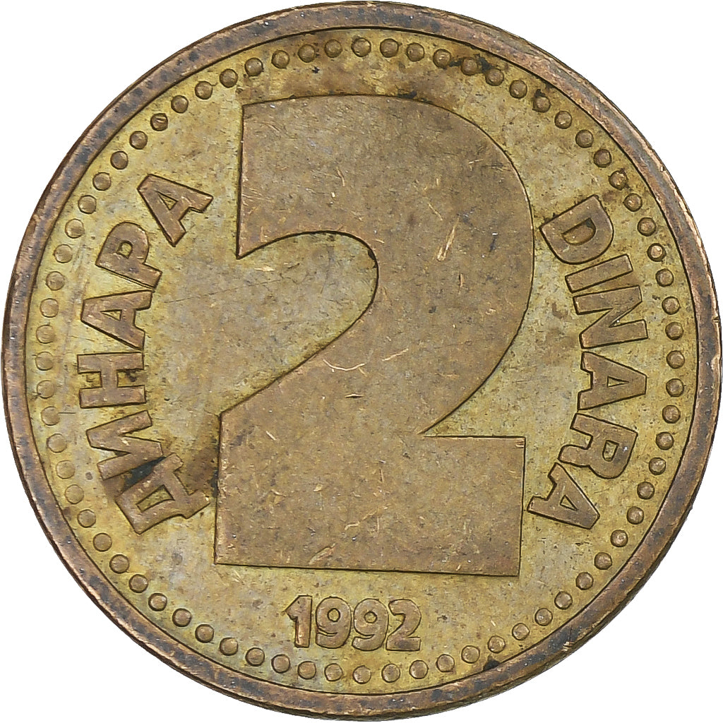 Iugoslavia, 2 Dinara, 1992