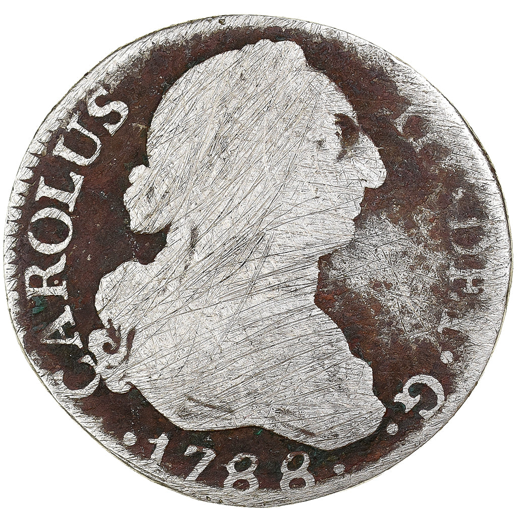 Spain, Charles III, 2 Reales, 1788, Madrid, Silver, F(12-15), KM:412.1
