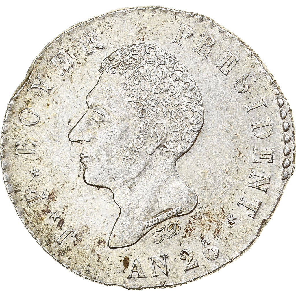 Haiti, Jean-Pierre Boyer, 100 Centimes, AN 26 (1829), Silber, SS+, KM:A23