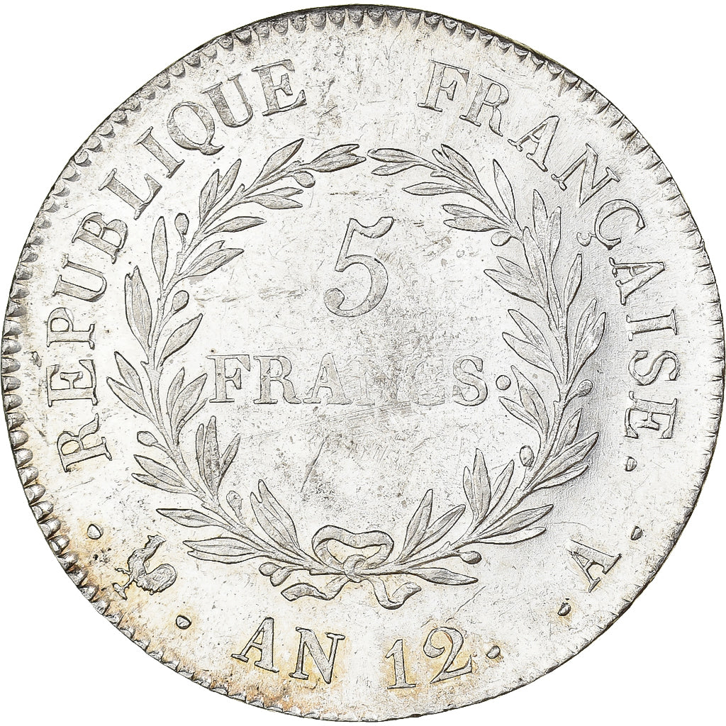 Francja, Napoléon Bonaparte, 5 Francs, An 12, Paris, Srebro, MS(60-62)