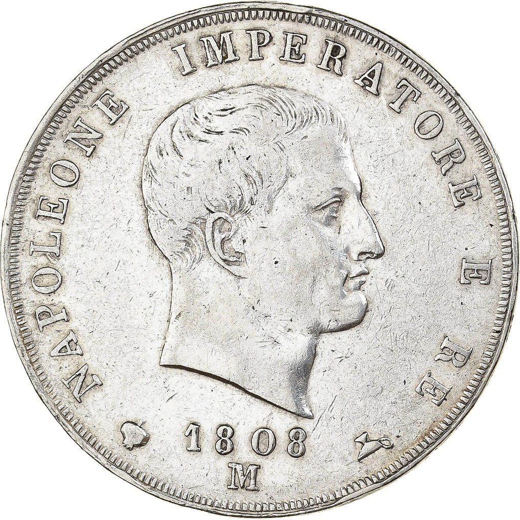 Royaume d'Italie, Napoléon I, 5 Lire, 1808, Milan, Argent, TB+, Gadoury:IT27