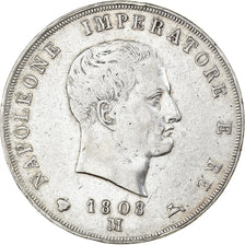 Royaume d'Italie, Napoléon I, 5 Lire, 1808, Milan, Argent, TB+, Gadoury:IT27