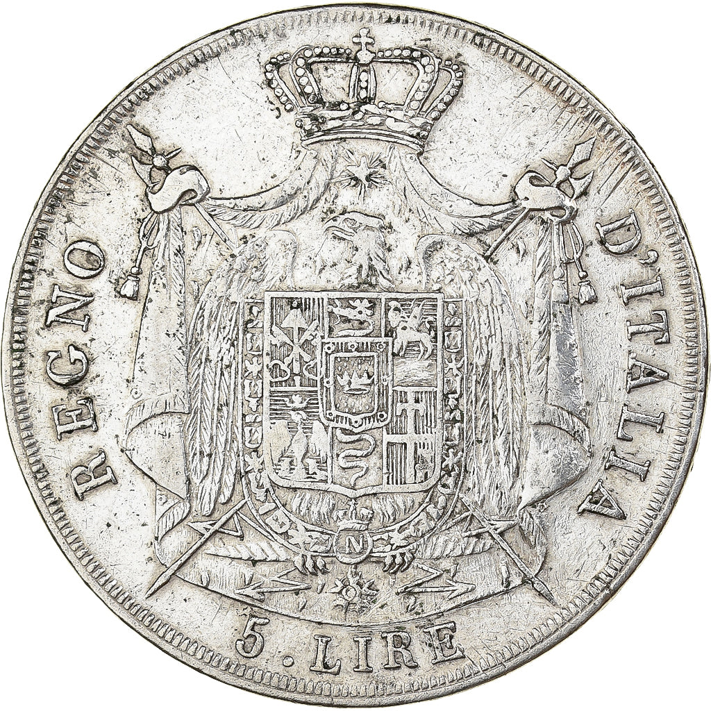 Royaume d'Italie, Napoléon I, 5 Lire, 1808, Milan, Argent, TB+, Gadoury:IT27