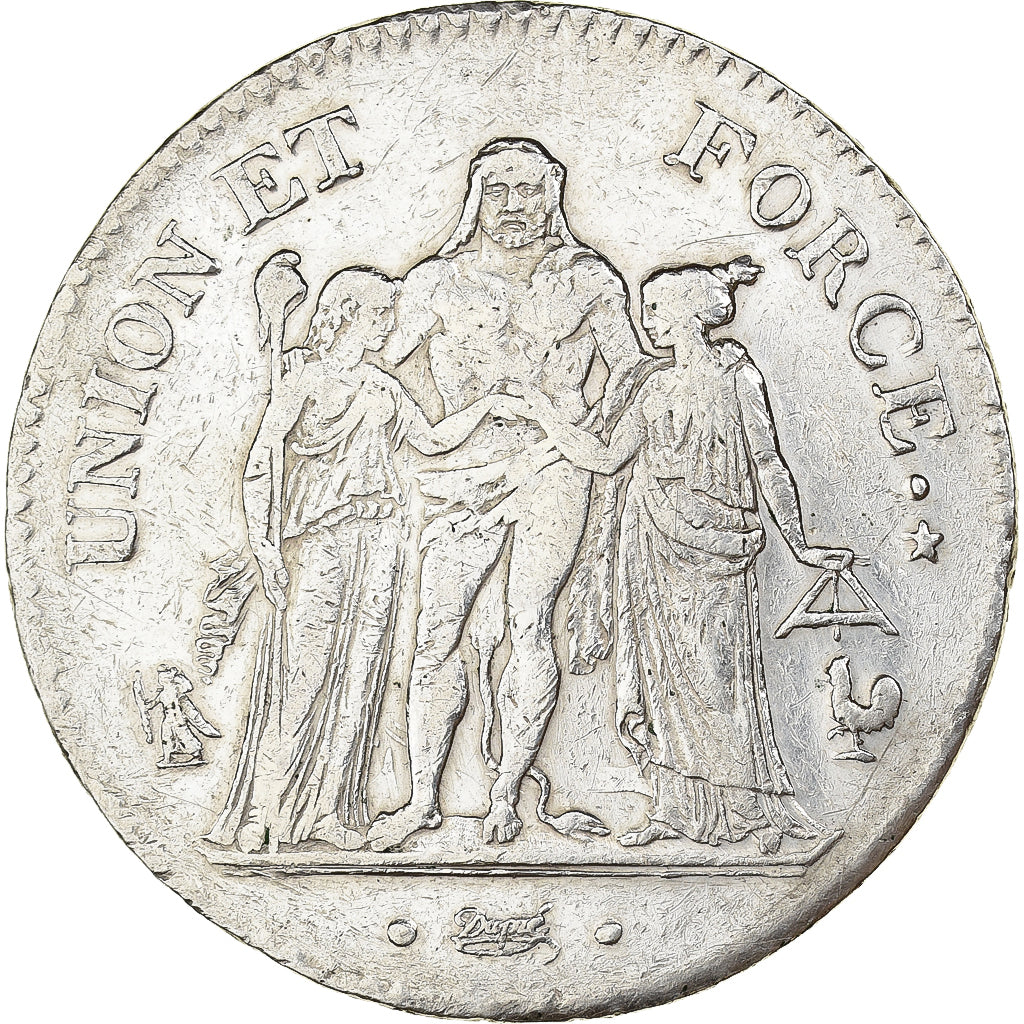 Frankreich, 5 Francs, Union et Force, AN 7, Paris, Silber, S+, Gadoury:563