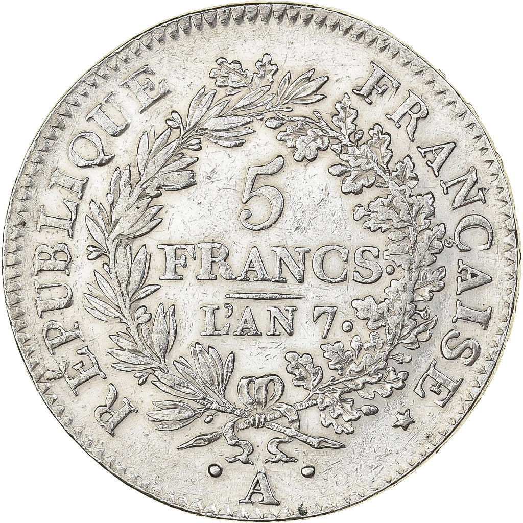 Frankreich, 5 Francs, Union et Force, AN 7, Paris, Silber, S+, Gadoury:563