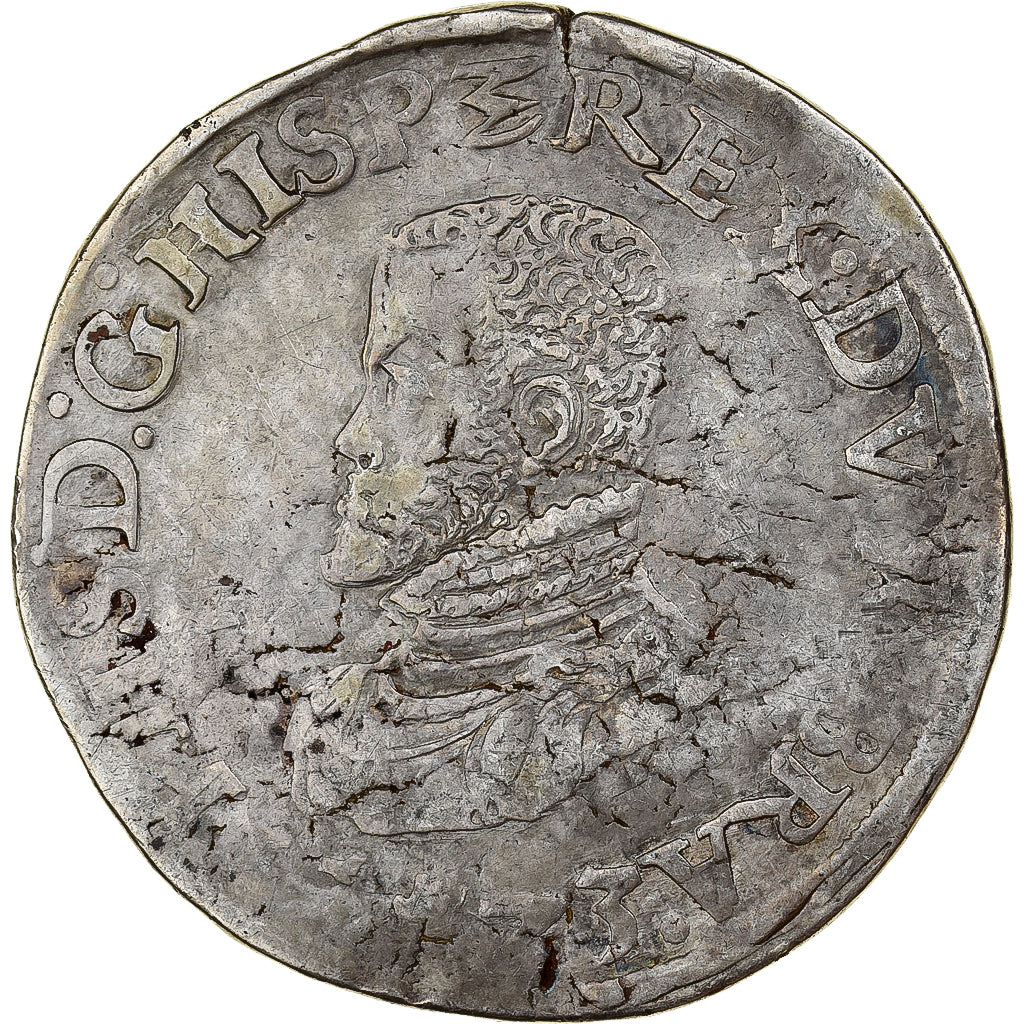 Duchy of Brabant, Philippe II, Philipsdaalder, 1573, Antwerp, Zilver, ZG+