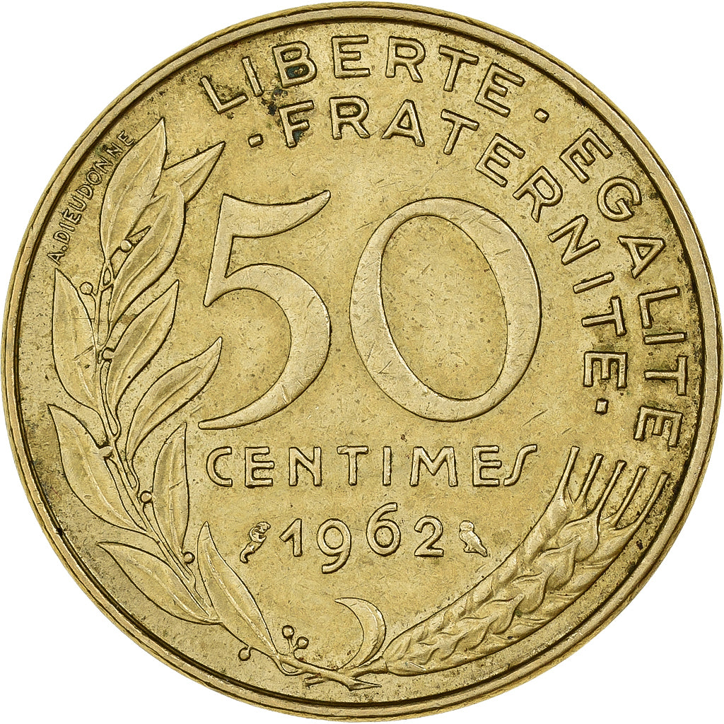Frankrijk, 50 Centimes, Marianne, 1962, Paris, Aluminum-Bronze, PR, Gadoury:427