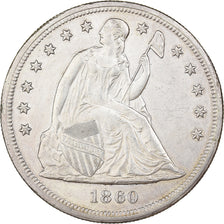Estados Unidos, 1 Dollar, Seated Liberty, 1860, New Orleans, Plata, MBC+, KM:71
