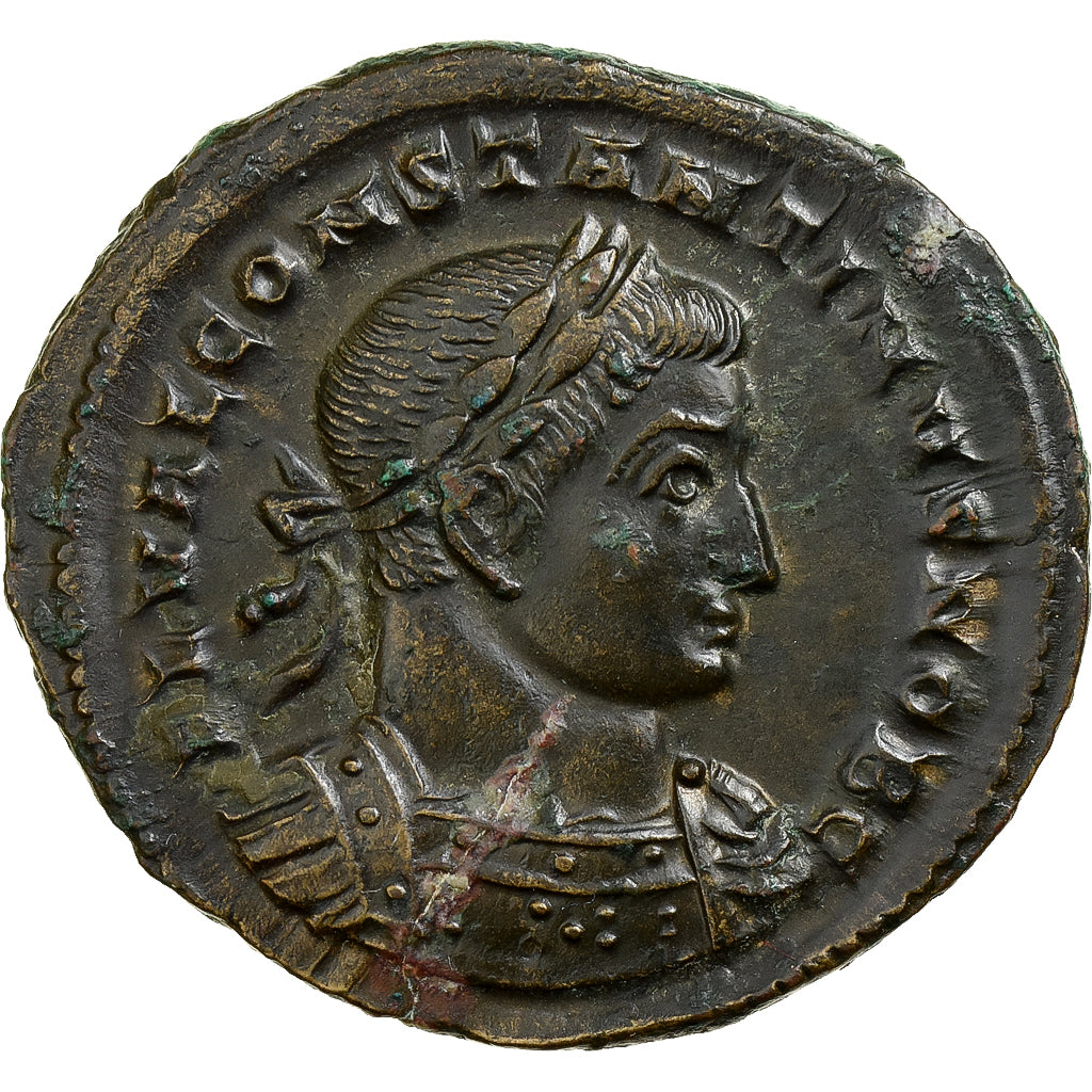 Constantine I, Follis, 307, Trier, Bronzo, BB, RIC:719b