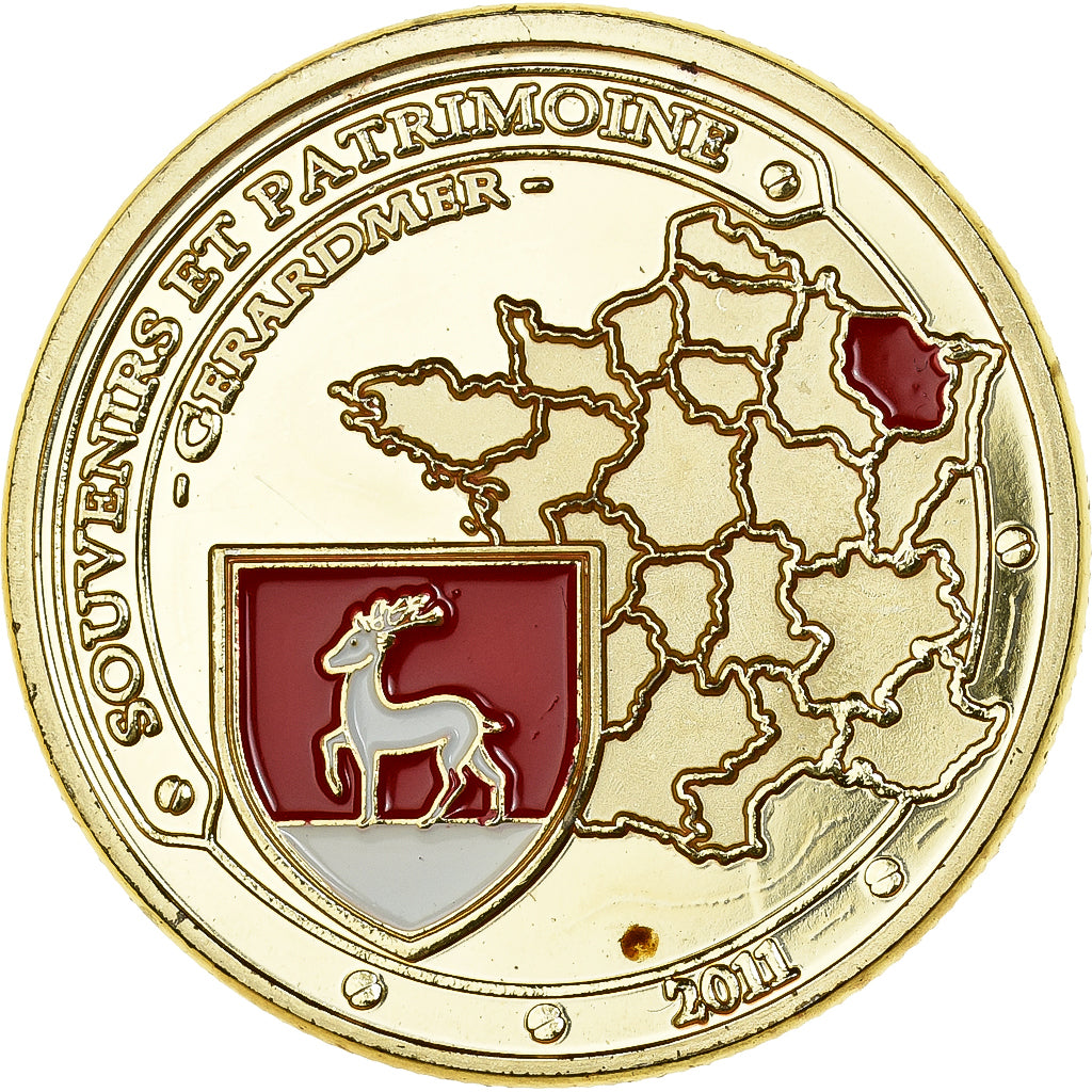 Francia, medalla, Gérardmer, tremplin de saut, 2011, Gilt iron, Colourized, SC