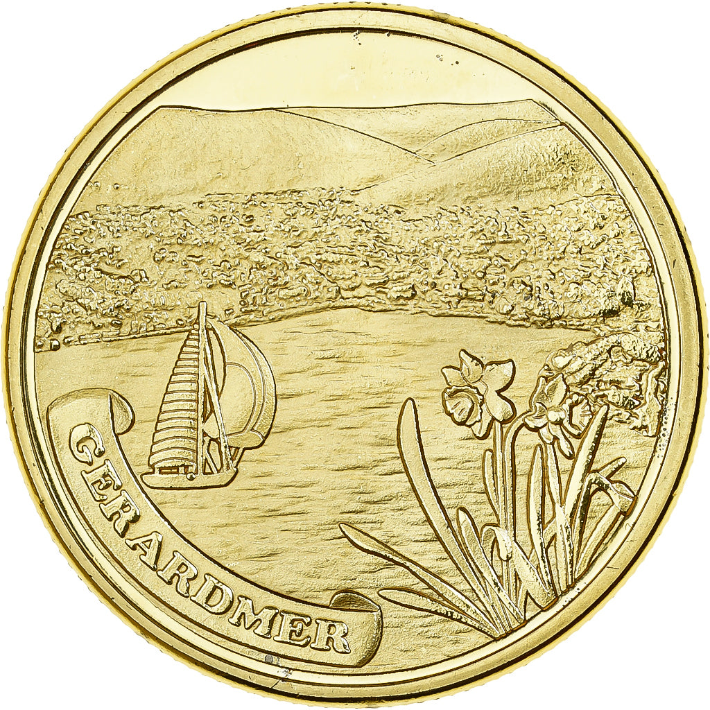France, Medal, Gérardmer, Lac, 2011, Gilt iron, Colourized, MS(63)