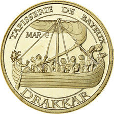 Frankrijk, Medaille, Bayeux, tapisserie - drakkar, Gilt iron, Colourized, UNC-
