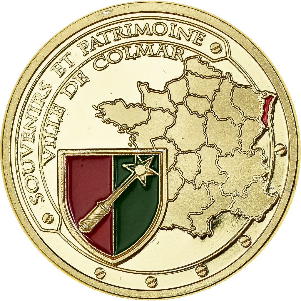 France, Medal, Colmar - La petite Venise, Gilt iron, Colourized, MS(63)
