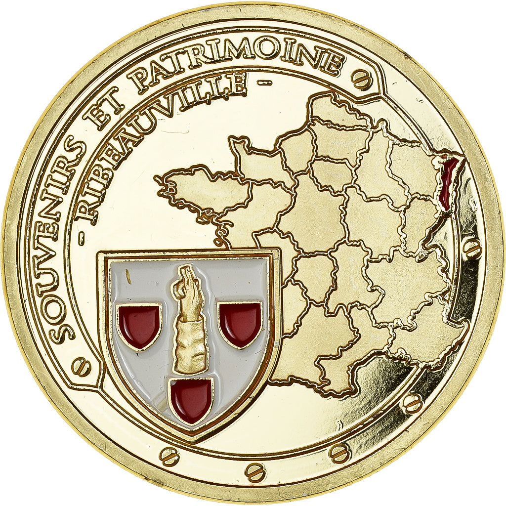 Frankreich, Medaille, Alsace - Ribeauville - La tour des bouchers, Gilt iron