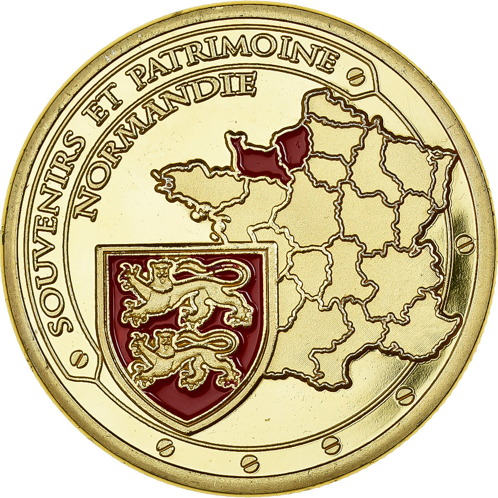 Frankreich, Medaille, Normandie - Viking, Gilt iron, Colourized, UNZ