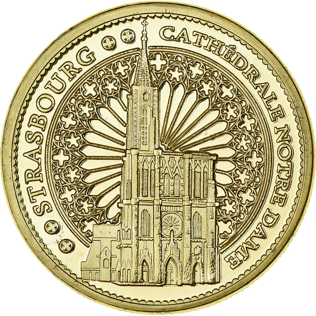 Francja, medal, Cathédrale de Strasbourg, Gilt iron, Colourized, MS(63)