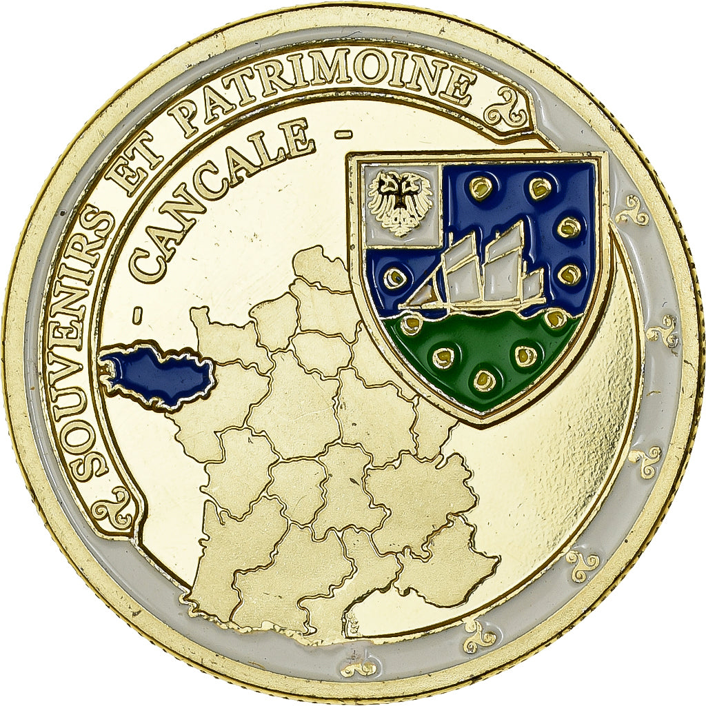 Frankreich, Medaille, Cancale, Gilt iron, Colourized, UNZ