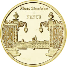 France, Medal, Nancy - Place Stanislas, Gilt iron, Colourized, MS(63)