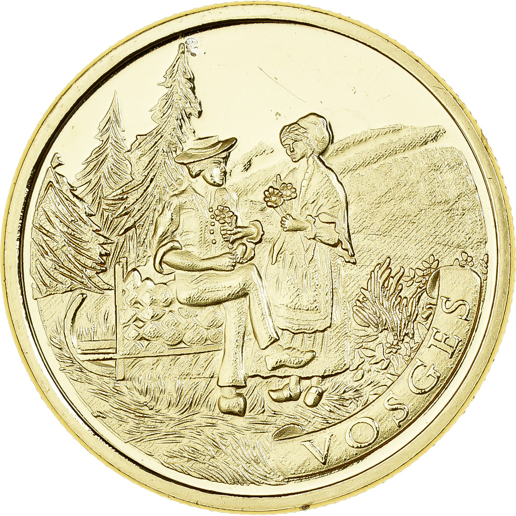 Francja, medal, Les Vosges, Gilt iron, Colourized, MS(63)