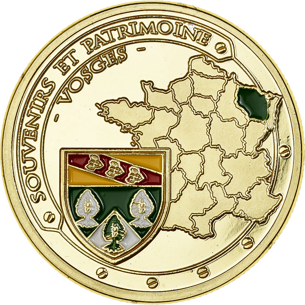 Francja, medal, Les Vosges, Gilt iron, Colourized, MS(63)