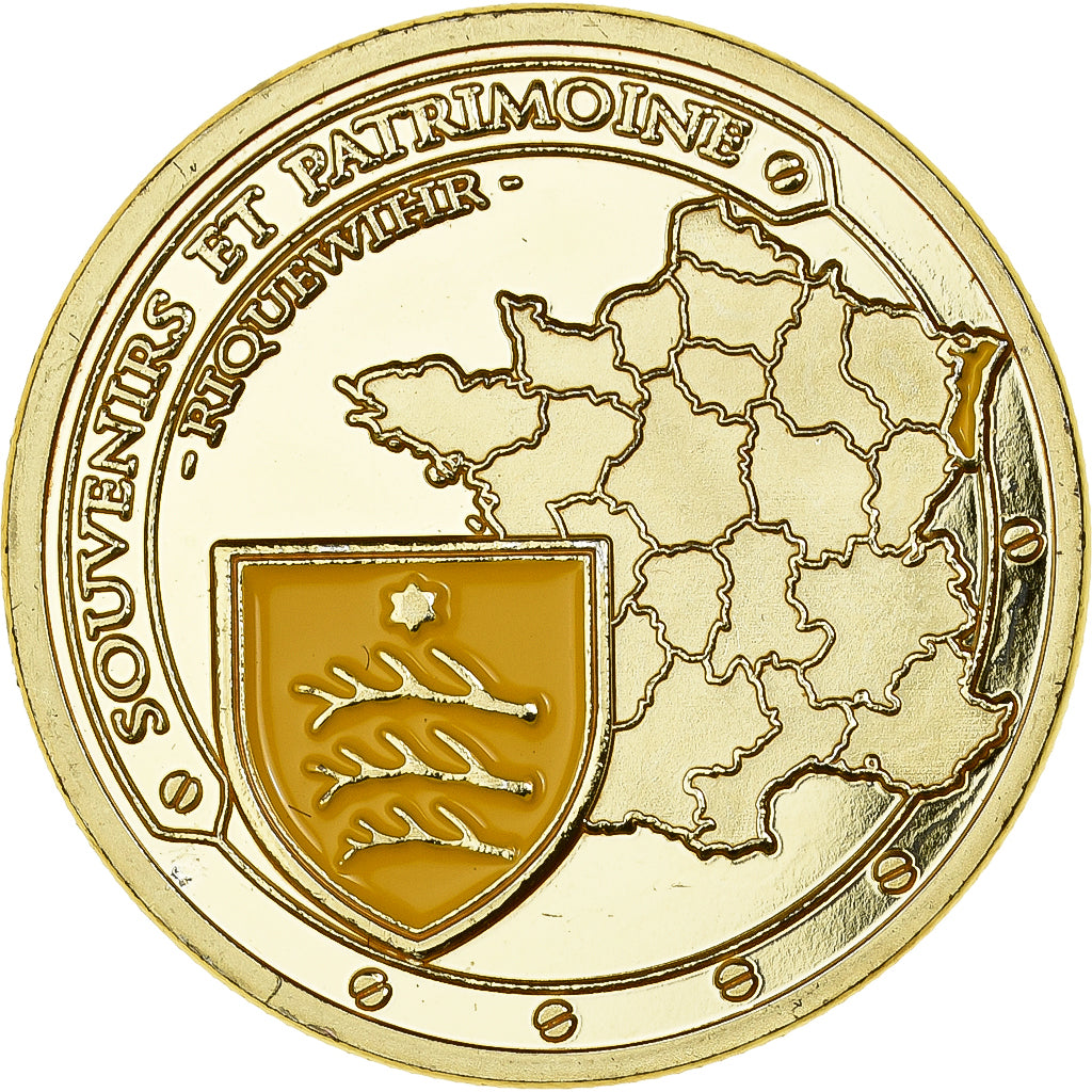 Frankreich, Medaille, Riquewihr - Tour du Dolder, Gilt iron, Colourized, UNZ