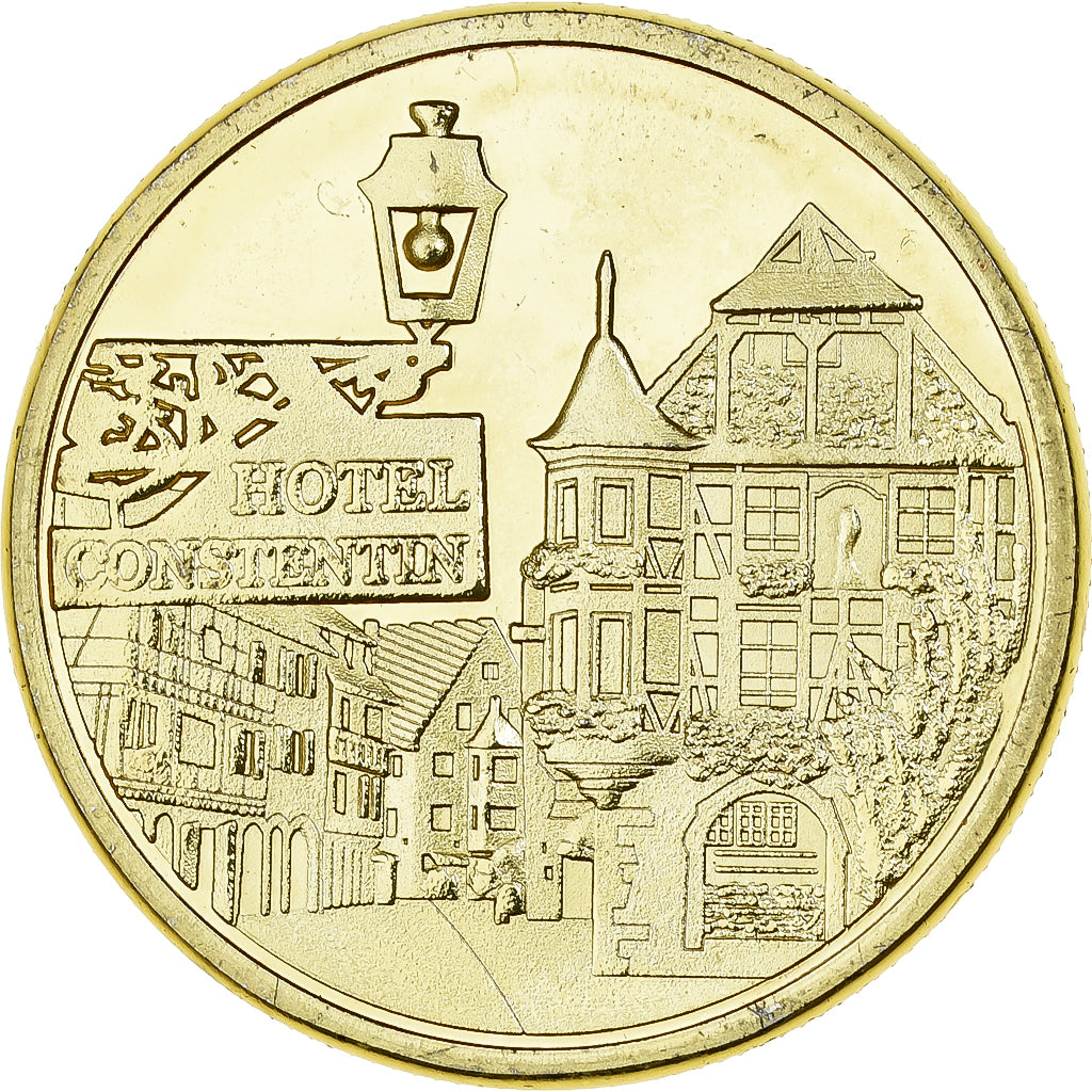 Frankreich, Medaille, Kaysersberg - Hôtel Constentin, Gilt iron, Colourized