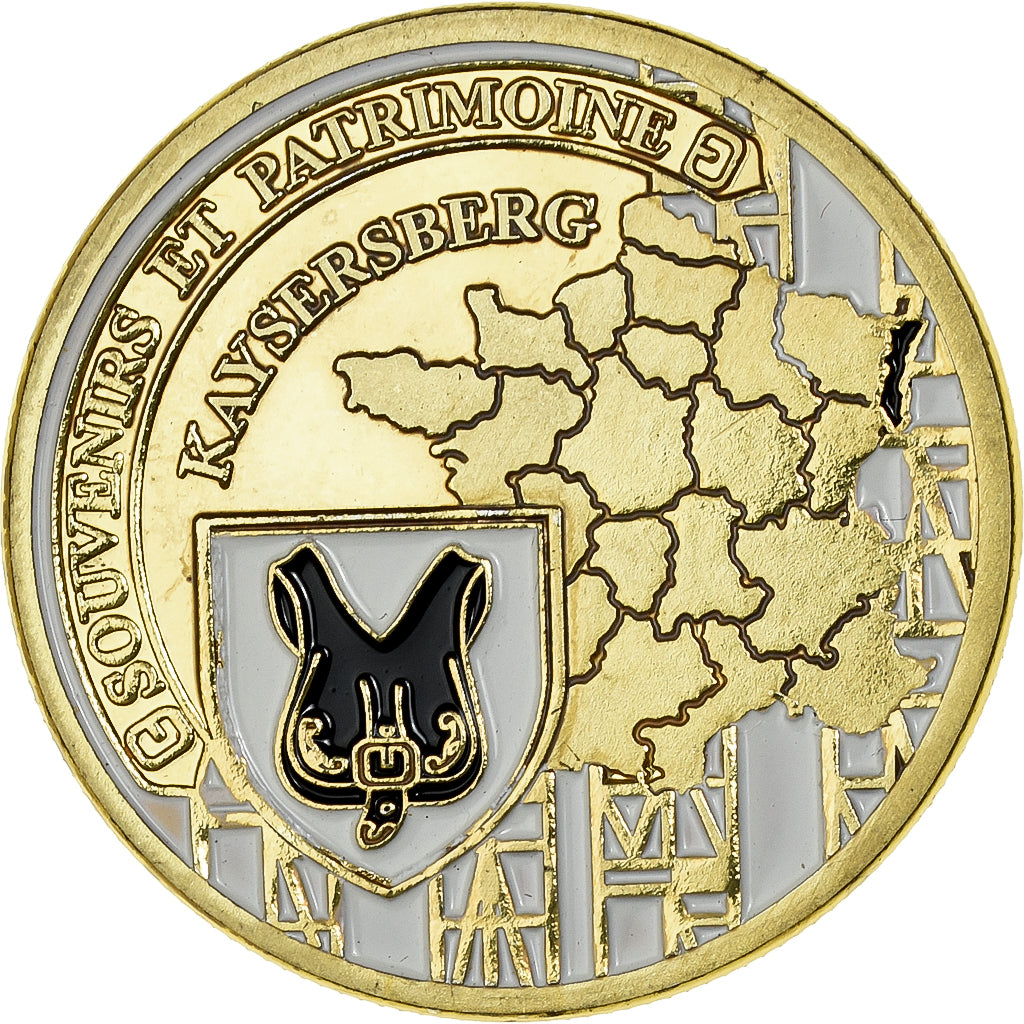 Frankreich, Medaille, Kaysersberg - Hôtel Constentin, Gilt iron, Colourized